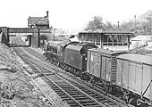 Ex-LMS 8P 4-6-2 No 46239 'City of Chester' passes Water Orton's new signal whilst at the head of a parcels service