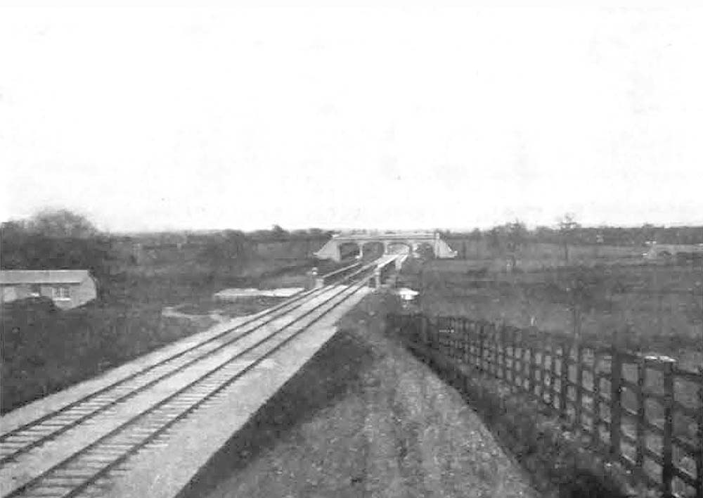 View of the Midland Railway's Lea Road Approach Bridge looking north towards Kingsbury in 1907