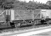 An ex-Southern Railway unfitted 13 ton wooden-bodied eight plank wagon, No S11006, fitted with top and side doors, is seen at Water Orton circa 1959