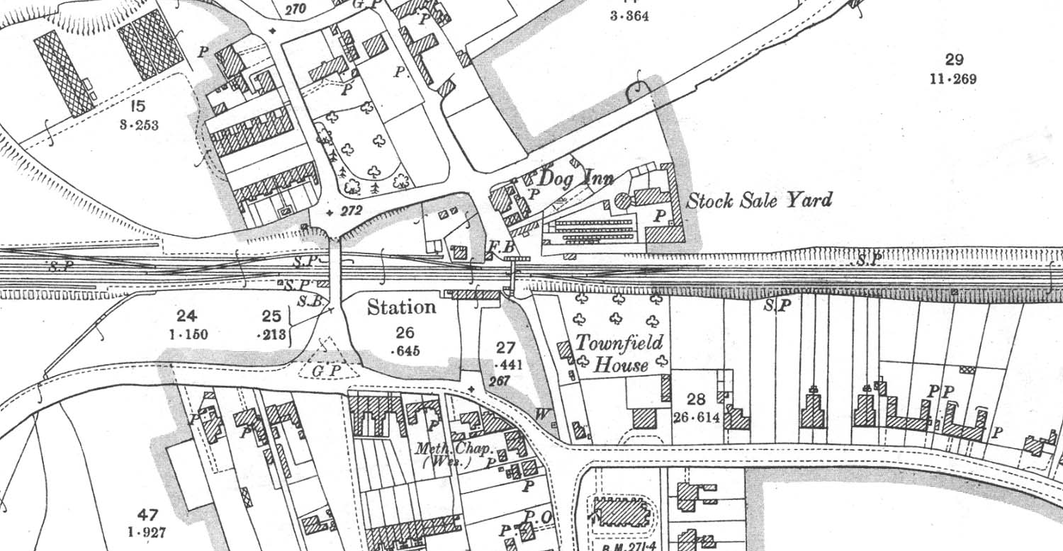 A 1901 25 Inch to the Mile Ordnance Survey Map showing the original 1842 Water Orton station's layout