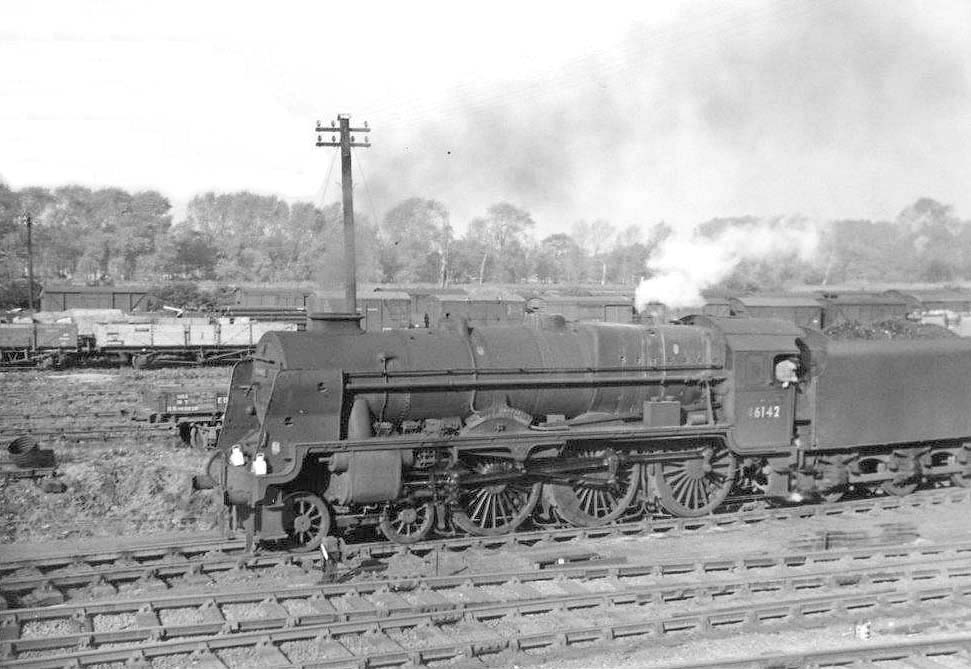 Ex-LMS 6P 4-6-0 'Rebuilt Royal Scot' No 46142 'The York and Lancaster Regiment' about to depart with the nightly Water Orton to Crewe