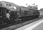 English Electric Type 4 D229 is held by signals at Water Orton station before preceding on to the line to Kingsbury Junction