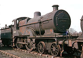 Ex-MR 2P 4-4-0 No 40396 is seen, with others, standing in the stowage sidings opposite Water Orton's goods yard in March 1962