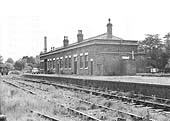 View of the partly closed station and building seen from the Leicester end of the Hampton branch platform