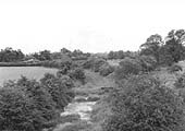 Looking towards Whitacre Station in 1956 with the original B&DJR track bed to be seen on the right