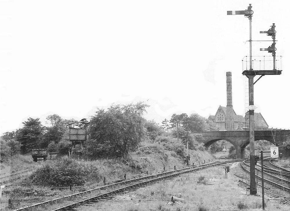 Looking south-east with the line to Water Orton on the right and the old track to Hampton on the left