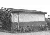 Rear view of Whitacre Junction's brick and timber passenger waiting room located on the up platform