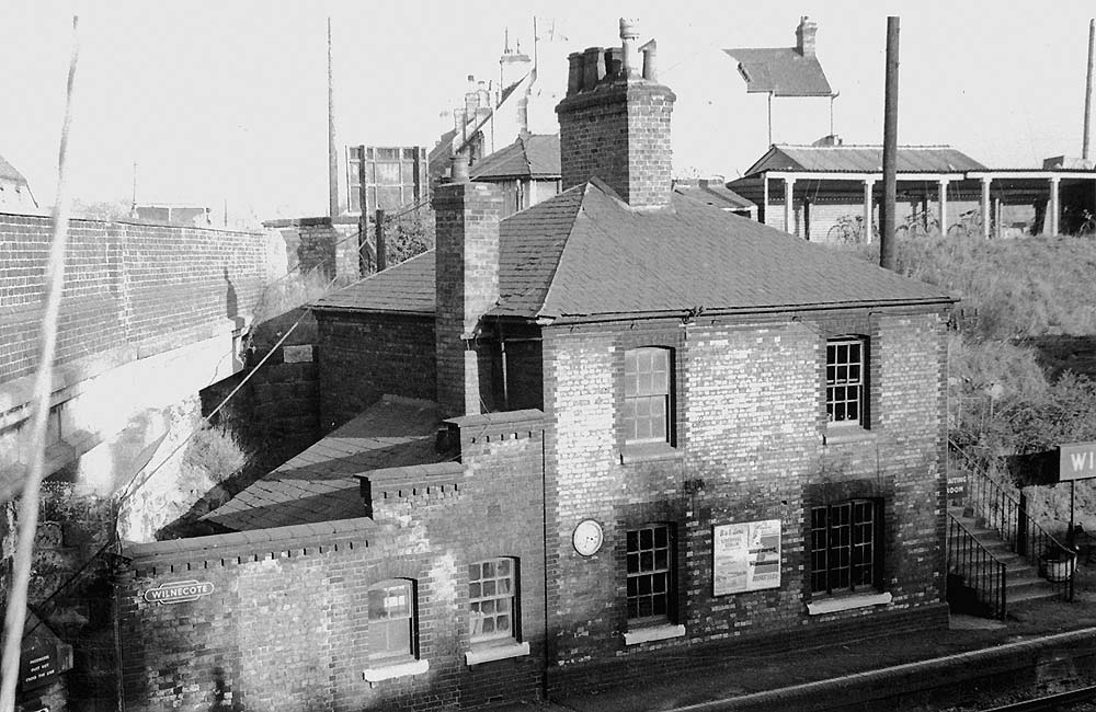 View of Wilnecote Station's main station building seen from the western side of Watling Street bridge
