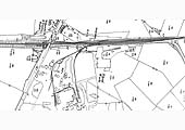 An 1882 25 inch to mile Ordnance Survey map showing a close up of Wilnecote station, its goods yard and industrial sidings