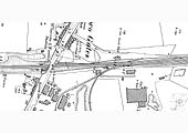 A 1901 25 inch to mile Ordnance Survey map showing a close up of Wilnecote station and its goods shed and yard