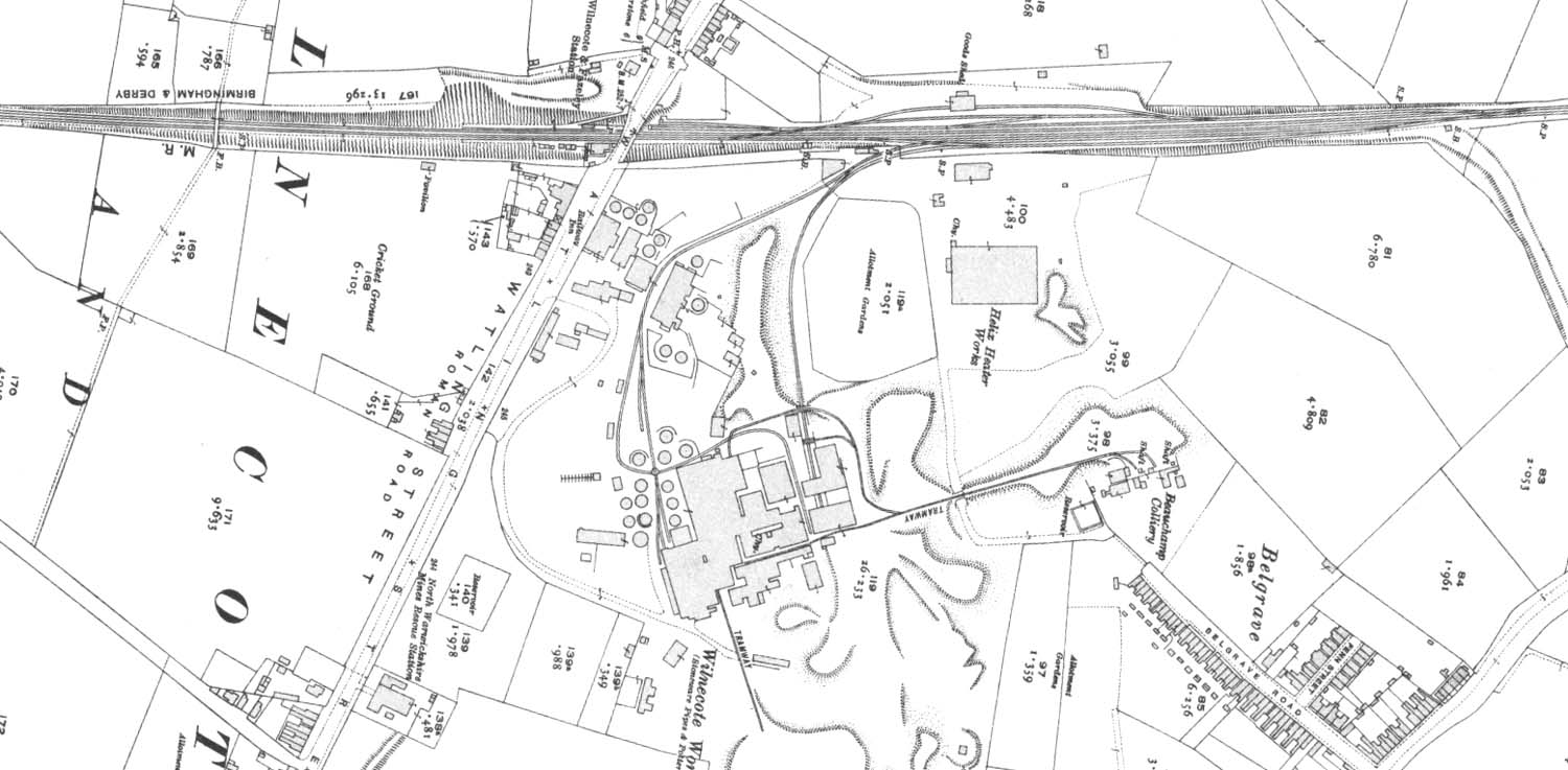 Wilnecote Station A 1921 25 inch to mile Ordnance Survey map of