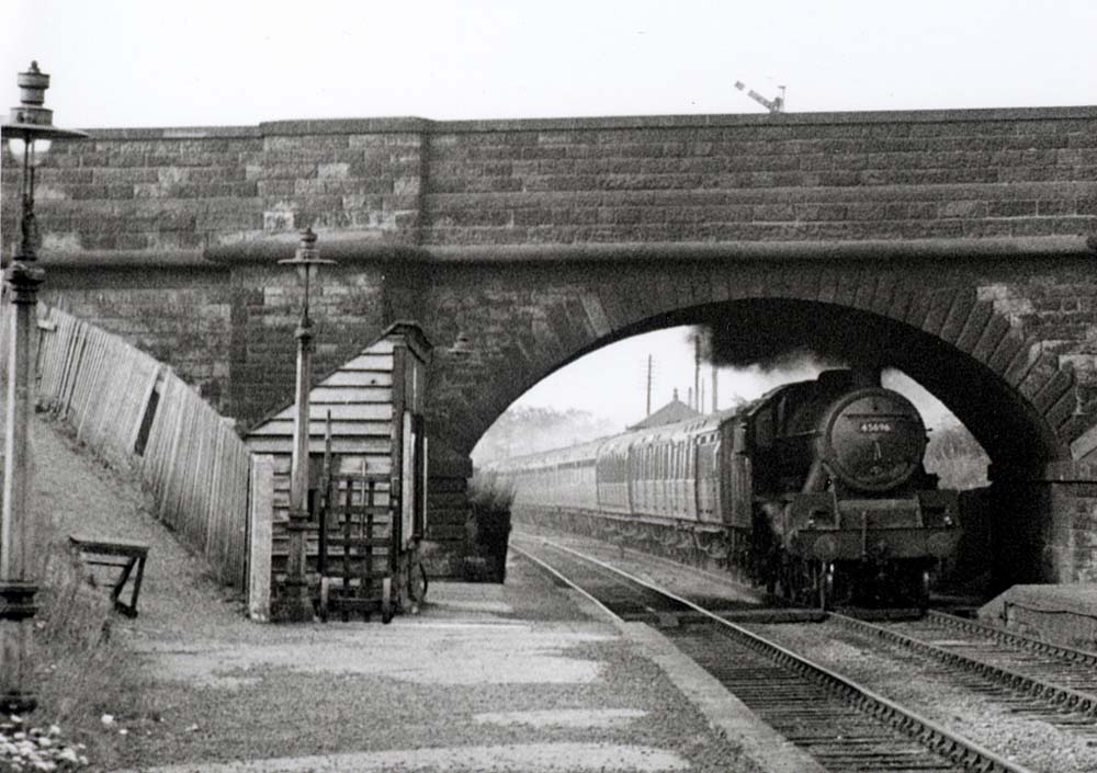 Close up showing ex-LMS 4-6-0 Jubilee class No 45696 'Arethusa' at the head of the 1:05pm Newcastle to Bristol express