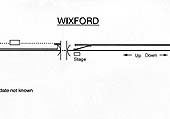 A schematic drawing of an undated Ordnance Survey 25 inch map of Wixford station showing the track layout