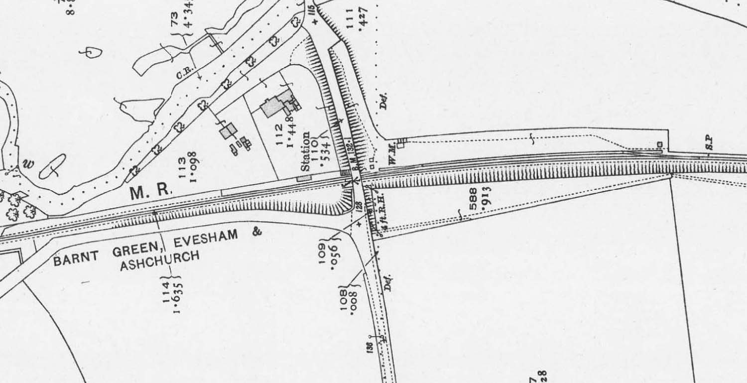 A 1922 25 inch to the Mile Ordnance Survey map of Wixford showing the siding layout hasn't changed