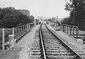 View of the single line track looking towards Alcester showing the new bridge, No 5, which replaced Bridge No 51, No 52 and No 53