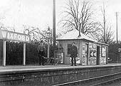 An Edwardian view of Wixford station and platform which shows the station's earlier  simple passenger facilities circa 1905