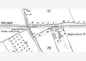A 1904 25 inch to the mile Ordnance Survey map showing Bidford Station and the Brick Works sidings