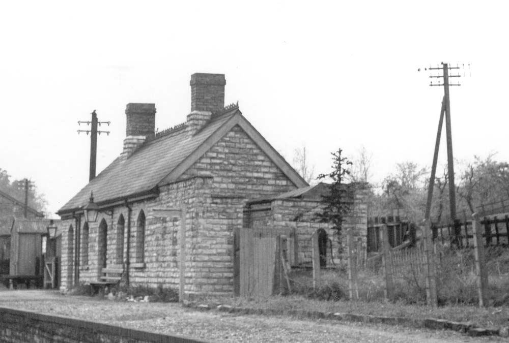 Close up showing Binton station's single storey passenger building and the out houses which included the gentlemen's toilets