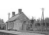 Close up showing Binton station's single storey passenger building and the out houses which included the gentlemen's toilets