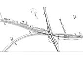 A 1904 25 inch to the mile Ordnance Survey map showing the layout of Broom Junction Station