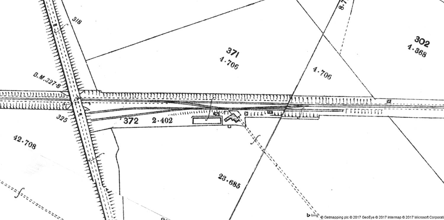 A 1904 25 inch to the mile Ordnance Survey Map showing the extent of Burton Dassett Sidings