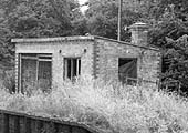 Close up showing Burton Dassett Platform's derelict structure built with 9 inch brick walls