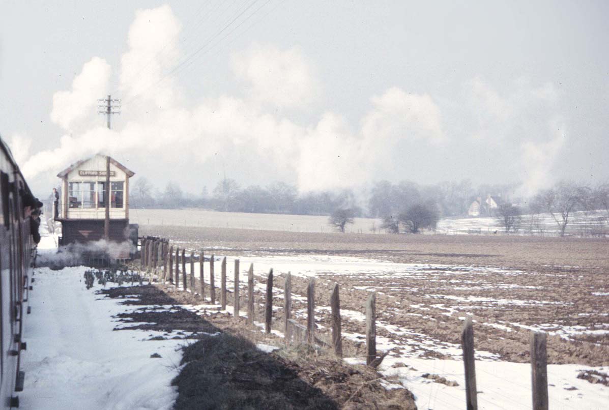 Clifford Sidings Signal Box's signalman has just exchanged the token with the crew of the ex-SR Class U 2-6-0 No 31639