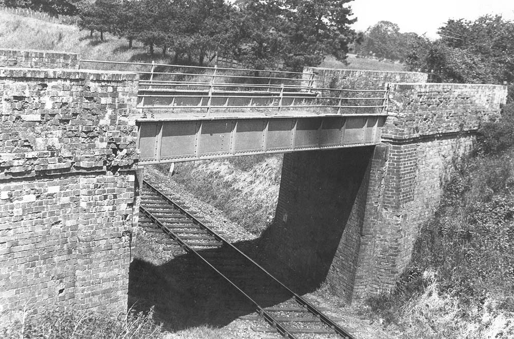 Looking from the embankment by the road bridge to the Stratford Morton Tramway