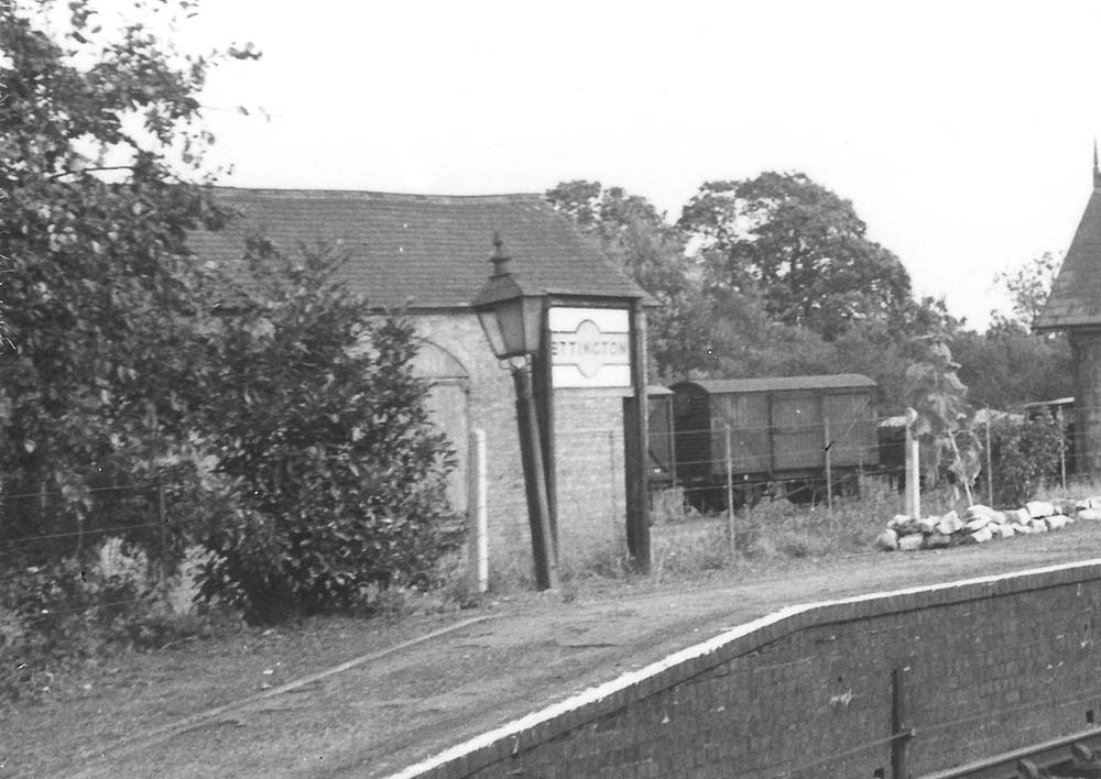 Close up of  the goods shed and the siding which lay behind the main station building