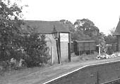 Close up of  the goods shed and the siding which lay behind the main station building
