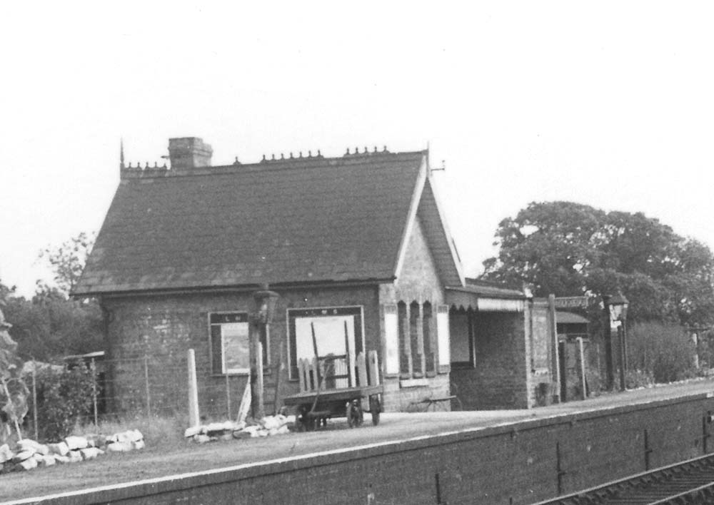 Close up of the main station building situated on the up platform which included the booking office and hall