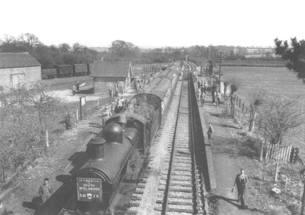 The South Midlander railway enthusiasts special is seen visiting the closed station in 1955