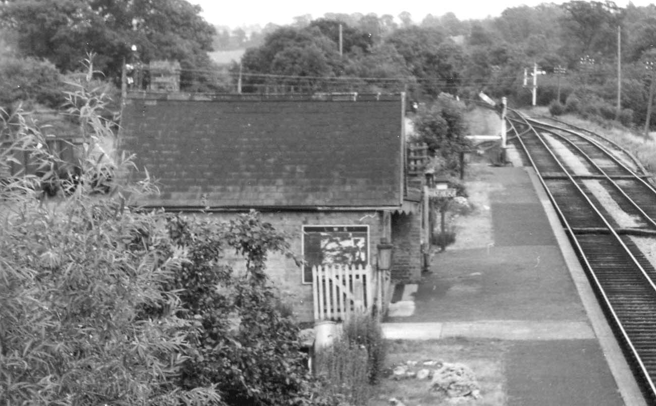 Close up showing Ettington station's main structure which housed the booking office, waiting rooms and toilets
