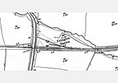 Close up of the 1900 25 inch to the mile Ordnance Survey map of Ettington station and goods yard and shed