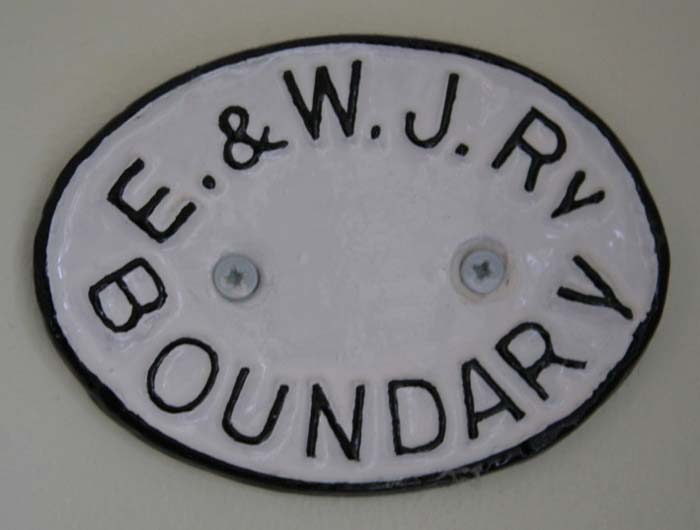 An East & West Junction Boundary Marker used by the company at Ettington Limestone Quarry