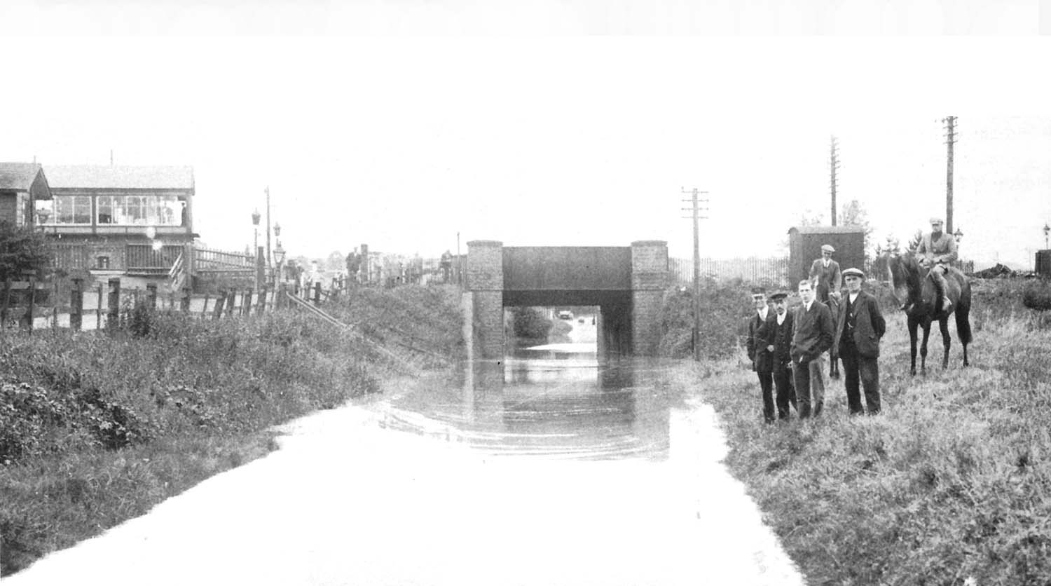 Looking towards the Great Western Railway's line with the former SMJ line beyond on 4th September 1931