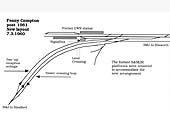 A schematic drawing of the layout of the junction at Fenny Compton between the GWR and SMJ post 1961