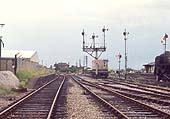 Looking along the former down platform towards Kineton on the left, the up platform now removed, on 23rd June 1966