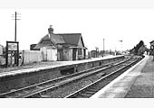 Looking towards Stratford upon Avon with the main station building being located on the down platform