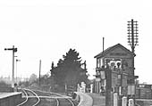 Close up showing the level crossing at the Stratford on Avon end of the station and the joint signal box