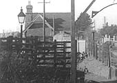 Close up showing the East side of Fenny Compton station's main building and the basic goods yard