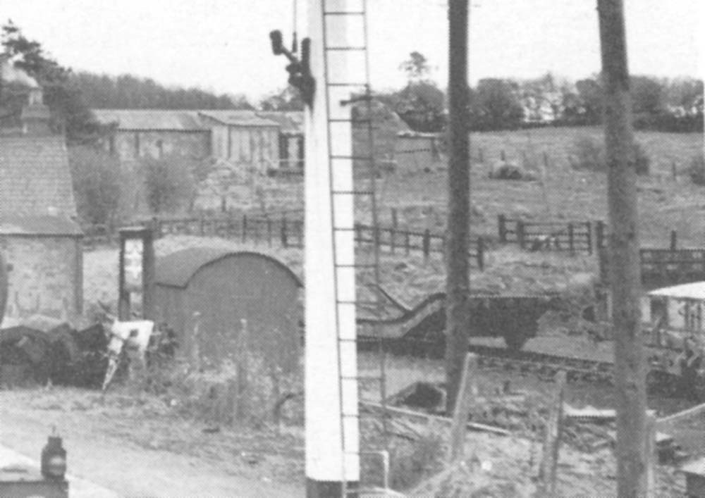 Close up showing part of Fenny Compton station's goods yard comprising two sidings