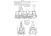 A drawing of the side, front and rear elevation the Buddicom designed 0-6-0 locomotive 'La Savoie'