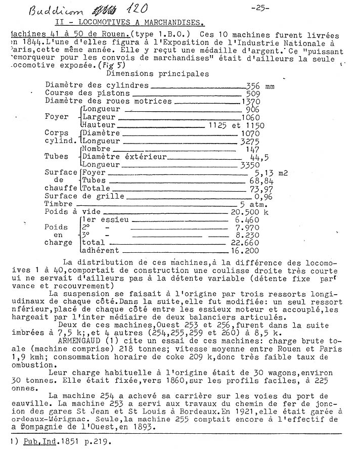Notes prepared by the late Admiral Eynaud to accompany his drawing of the Buddicom designed 2-4-0 locomotive 'Ceres'