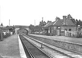 View of Kineton station looking towards Fenny Compton with vans stabled on the head shunt in the distance