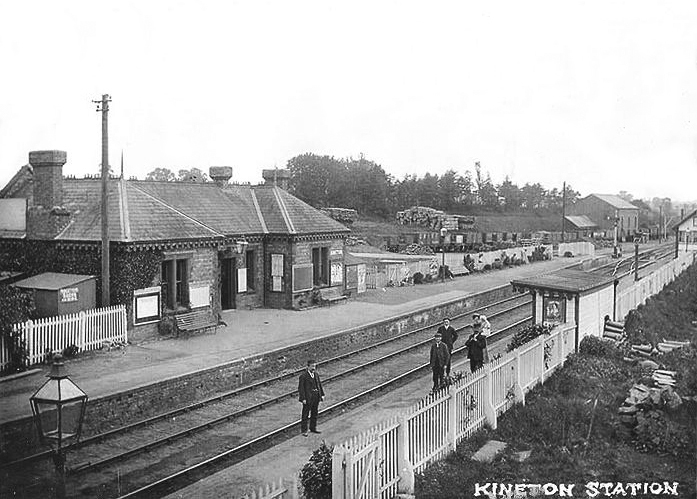 View of Kineton station taken from Wellesbourne Road bridge showing Kineton station's large goods yard