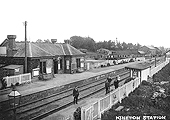 View of Kineton station taken from Wellesbourne Road bridge showing Kineton station's large goods yard