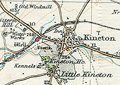 Ordance Survey map showing the location of the station to the villages of Kineton and Little Kineton