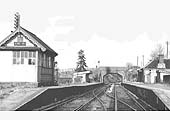 Looking towards Wellesbourne Road bridge and beyond to Fenny Compton shortly after the station closed to passengers