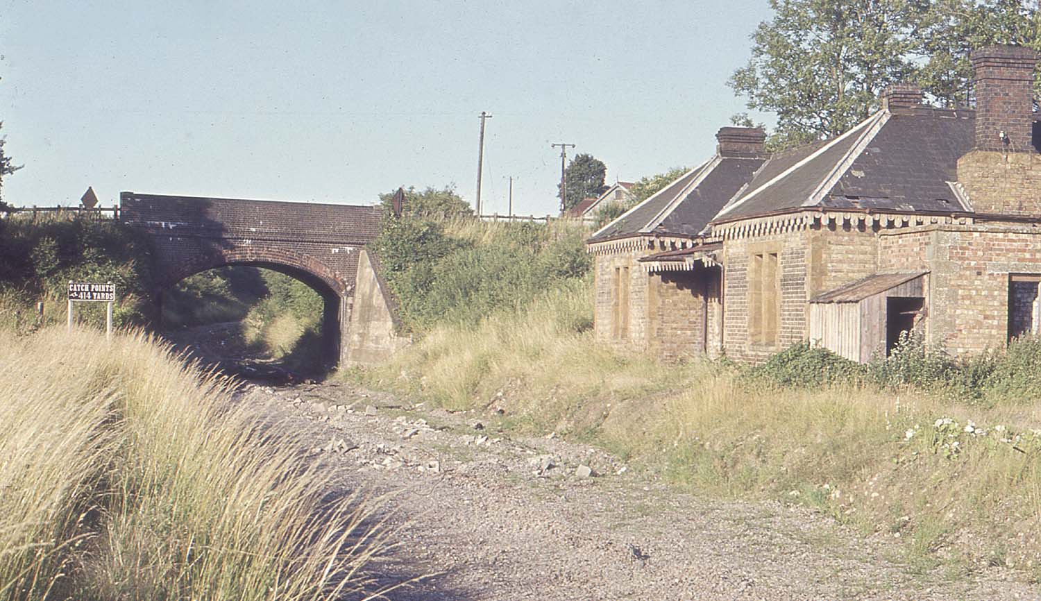 Looking east towards Fenny Compton along the recently lifted track bed on 17th July 1966